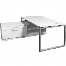 Evoke Desk with Credenza return (grey)